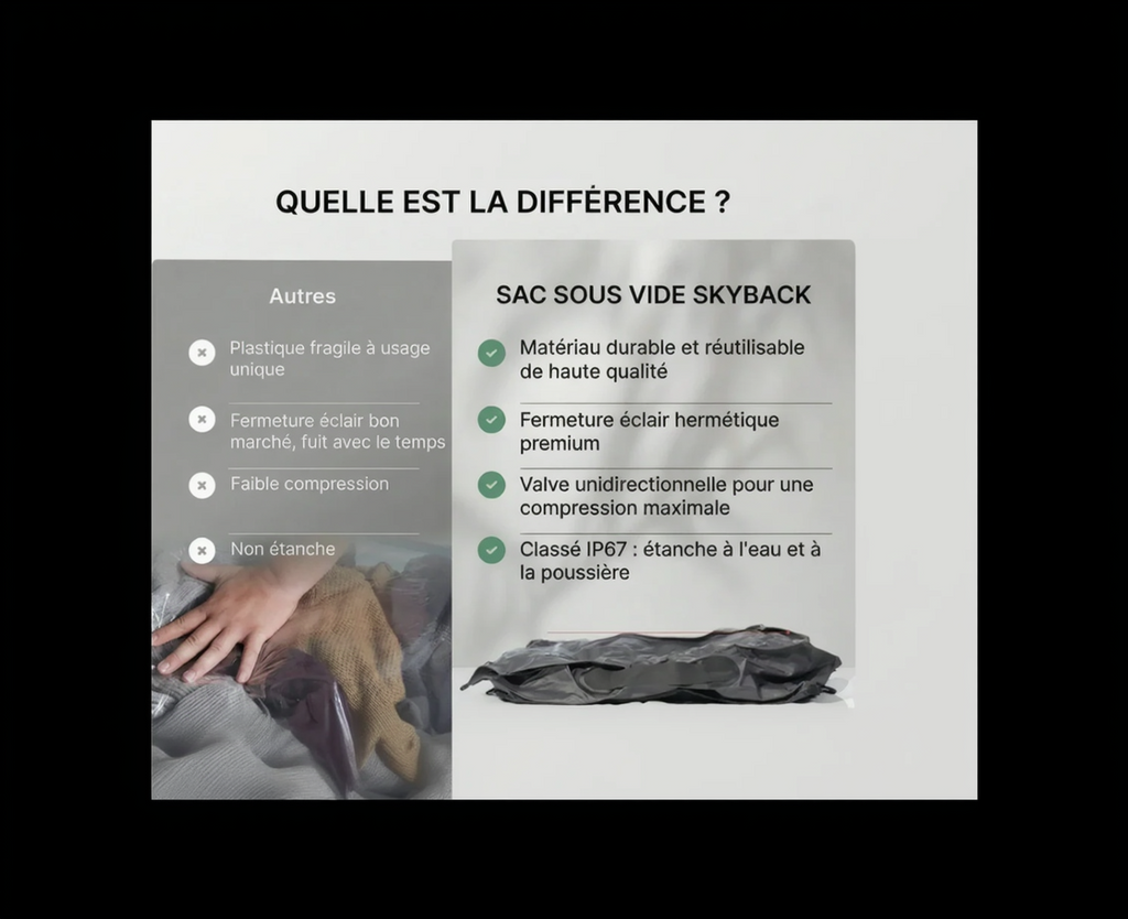 Sac de voyage à compression sous vide